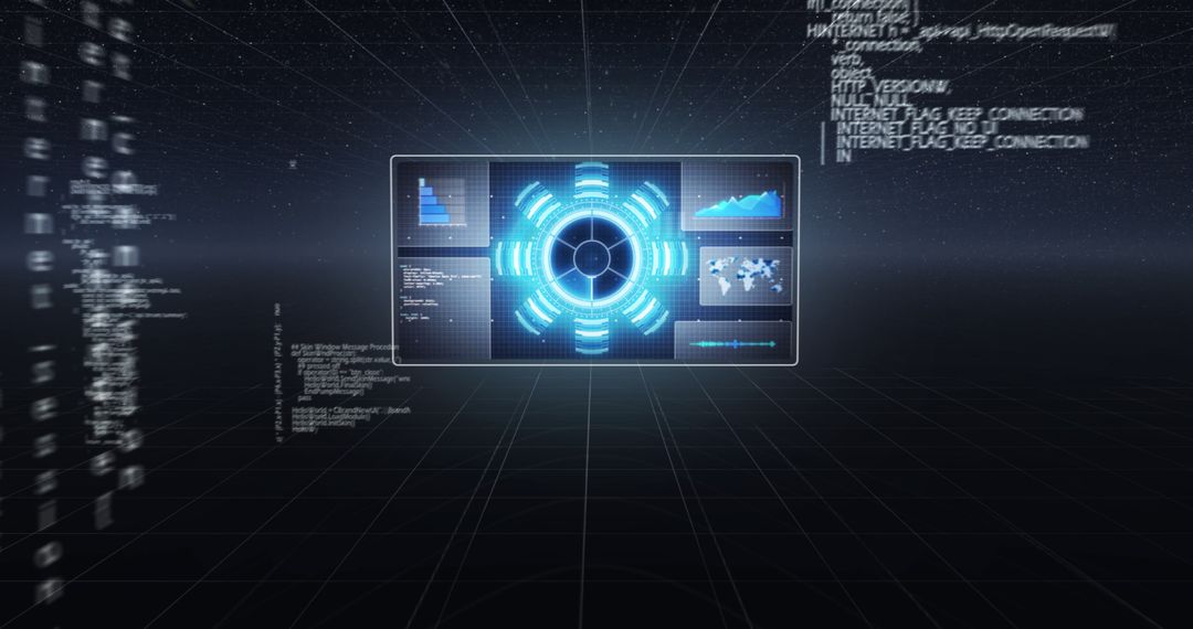 Digital Interface with Data Processing and Statistics Display - Free Images, Stock Photos and Pictures on Pikwizard.com
