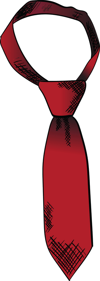 Red Tie Illustration with Transparent Background