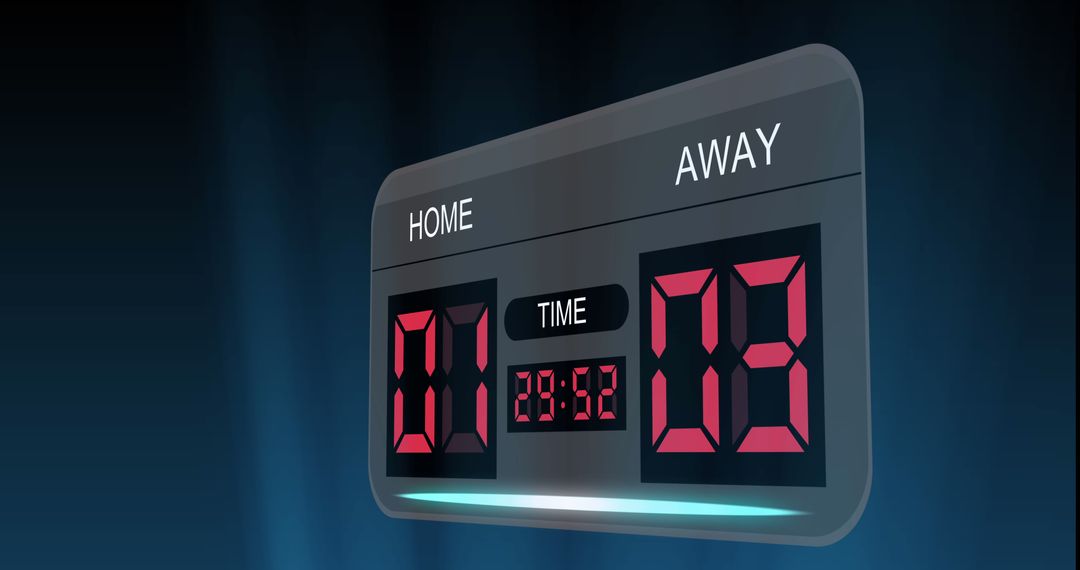 Digital Scoreboard Displaying Sports Game Information