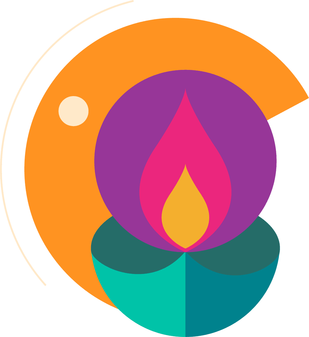 Modern Abstract Candle Flame on Transparent Background