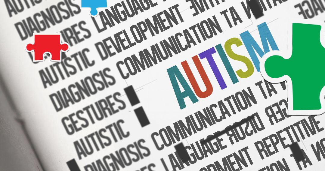Autism Awareness and Learning Support Puzzle Concept
