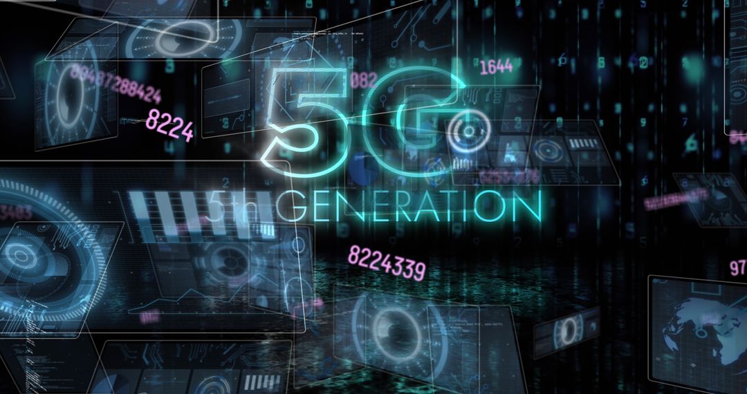 Futuristic Neon 5G Generation Technological Interface