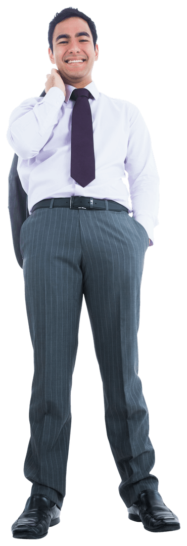 Transparent Image of Smiling Businessman in Professional Attire