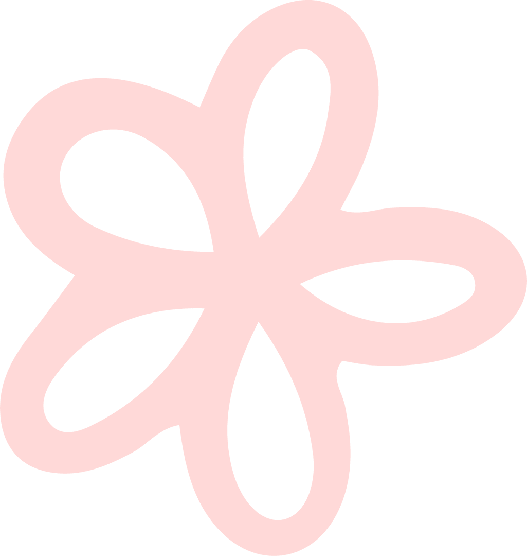Minimalist Pale Pink Six-Petaled Loop Abstract Design