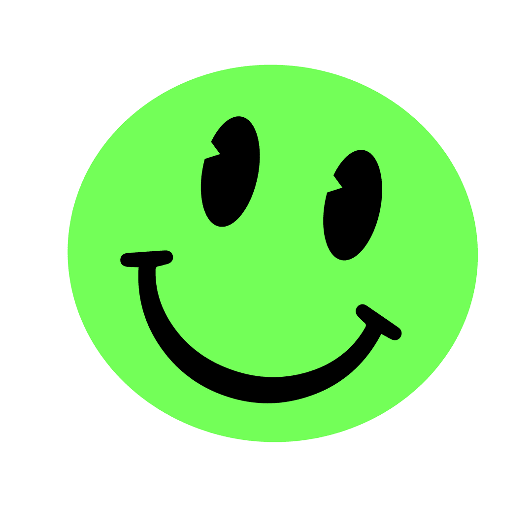 Transparent Green Smiley Badge Artwork with Motivational Message