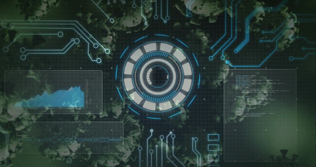 Futuristic Digital Interface Against Viral Background