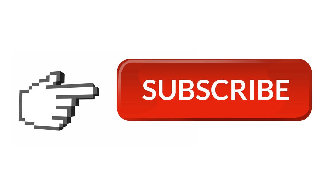 3D Hand Cursor Clicking Red Subscribe Button