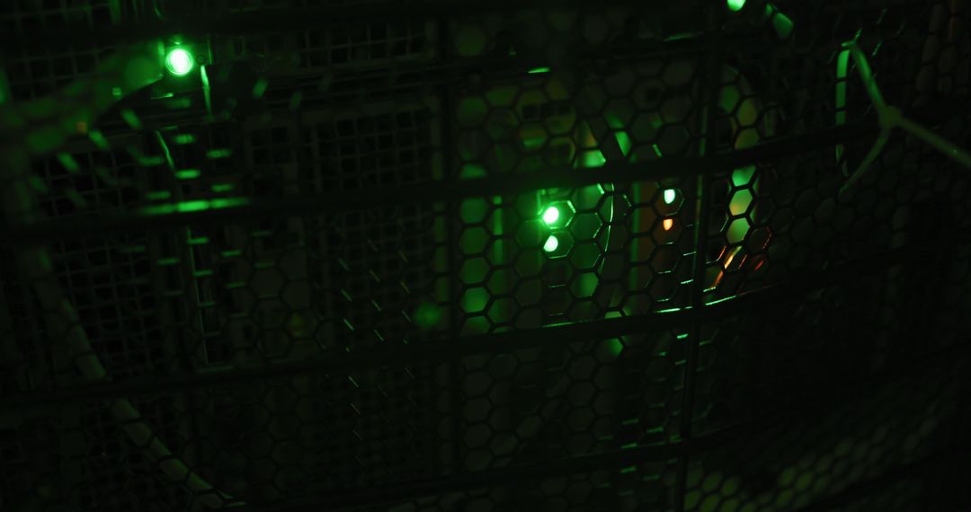 Close-up of Green LED Lights in Server Rack - Free Images, Stock Photos and Pictures on Pikwizard.com