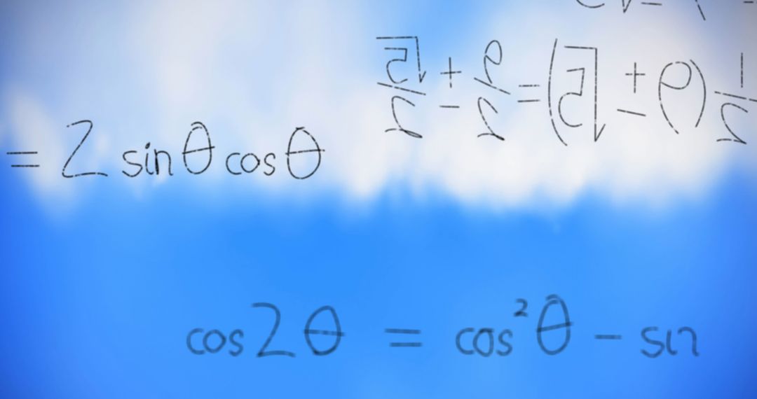 Abstract Mathematical Formulae on Digital Interface Background