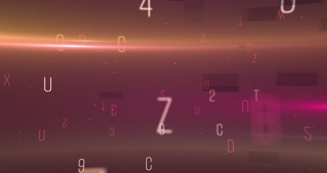 Dynamic Abstract digital Blur of Letters and Numbers on Dark Background