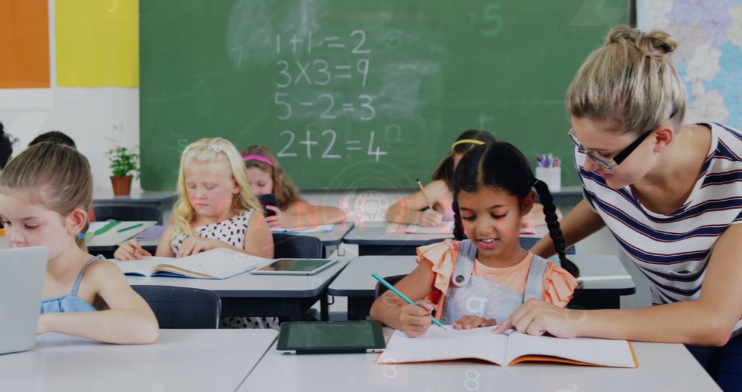 Teacher Guiding Students in Interactive Classroom Environment
