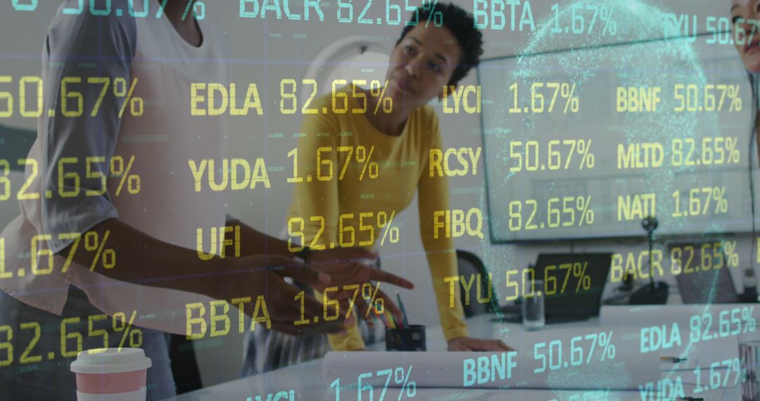 Collaborative Business Strategy Meeting with Financial Charts