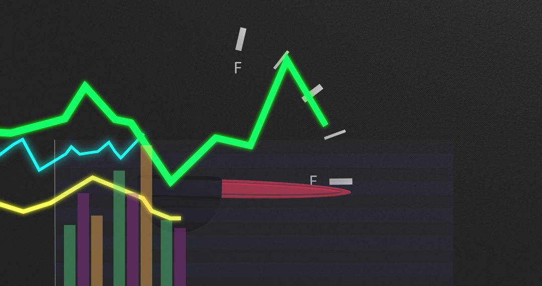Neon Data Graph Overlay on Car Dashboard Concept Display