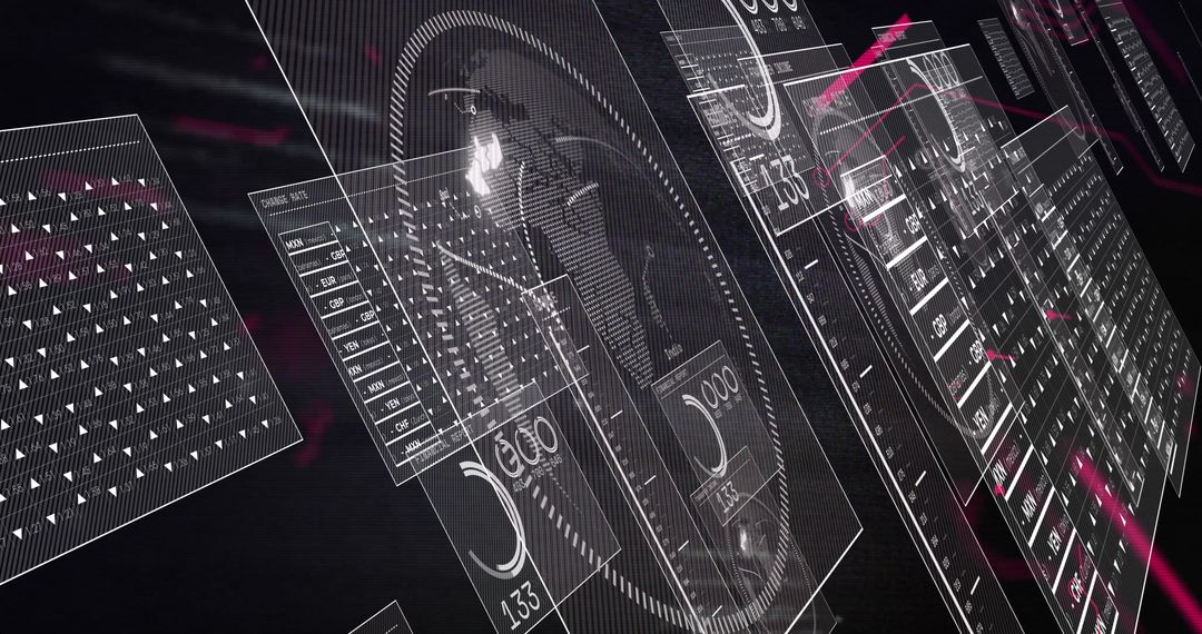 Futuristic Holographic Data Visual Combines Map and Interface