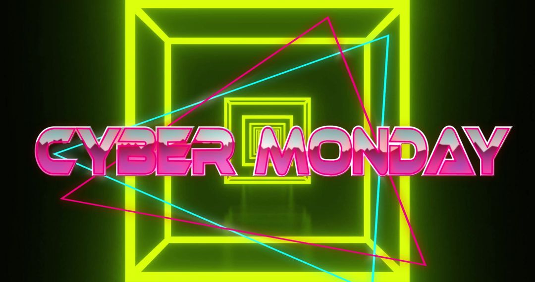 Cyber Monday Neon Digital Shopping Promotion Background