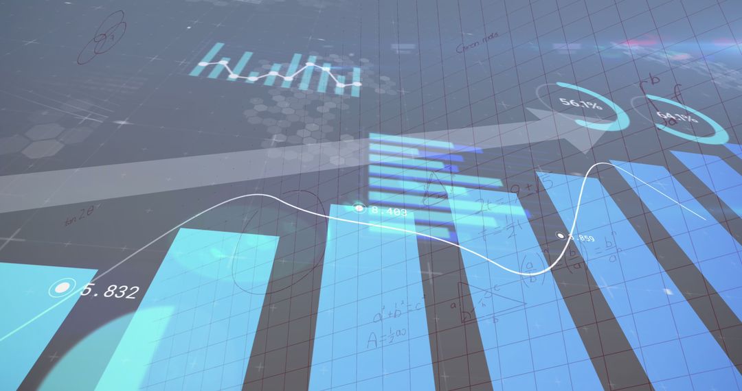 Digital Financial Charts Amid Mathematical Equations