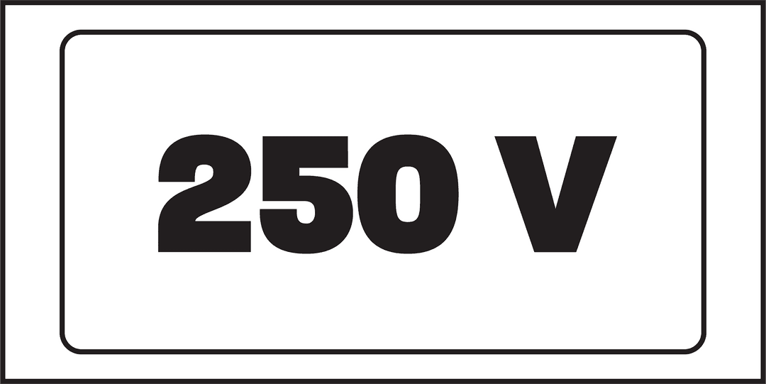 Transparent Safety Sign Indicating 250 Voltage Warning