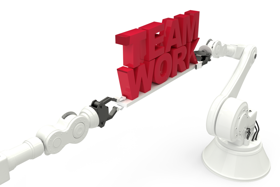 Transparent Robotic Hands Holding Teamwork Text Illustration - Download Free Stock Images Pikwizard.com