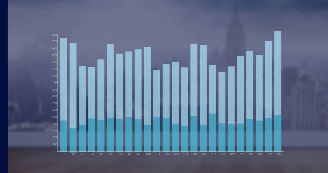 Increasing Financial Graph with Urban Cityscape Background