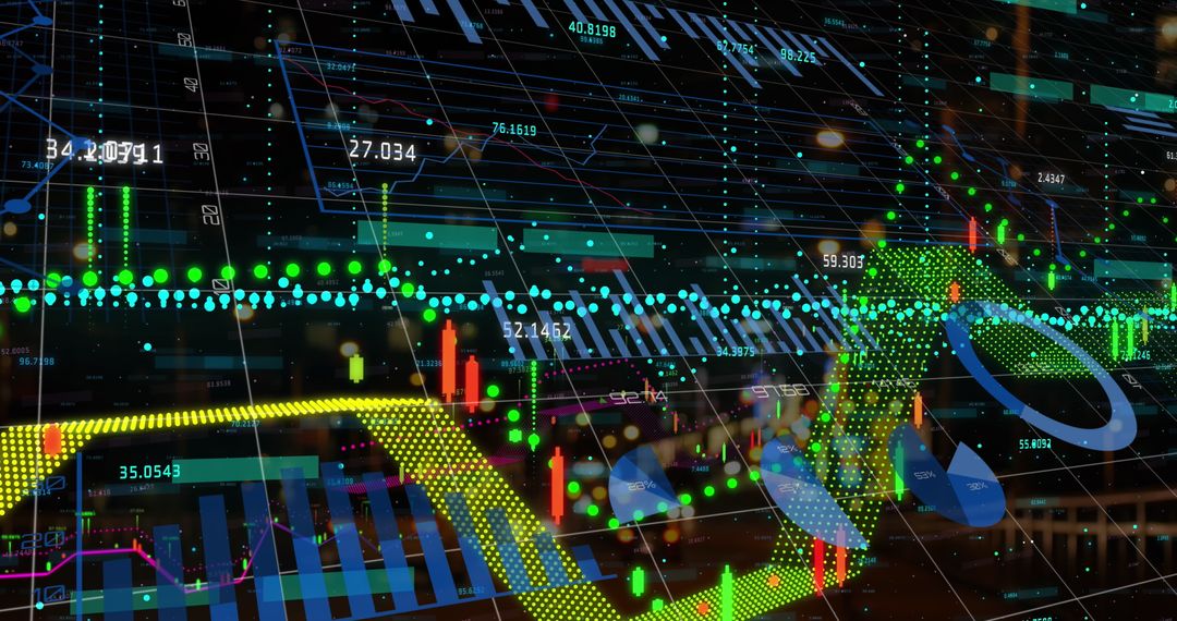 Futuristic Financial Data Display on Digital Interface