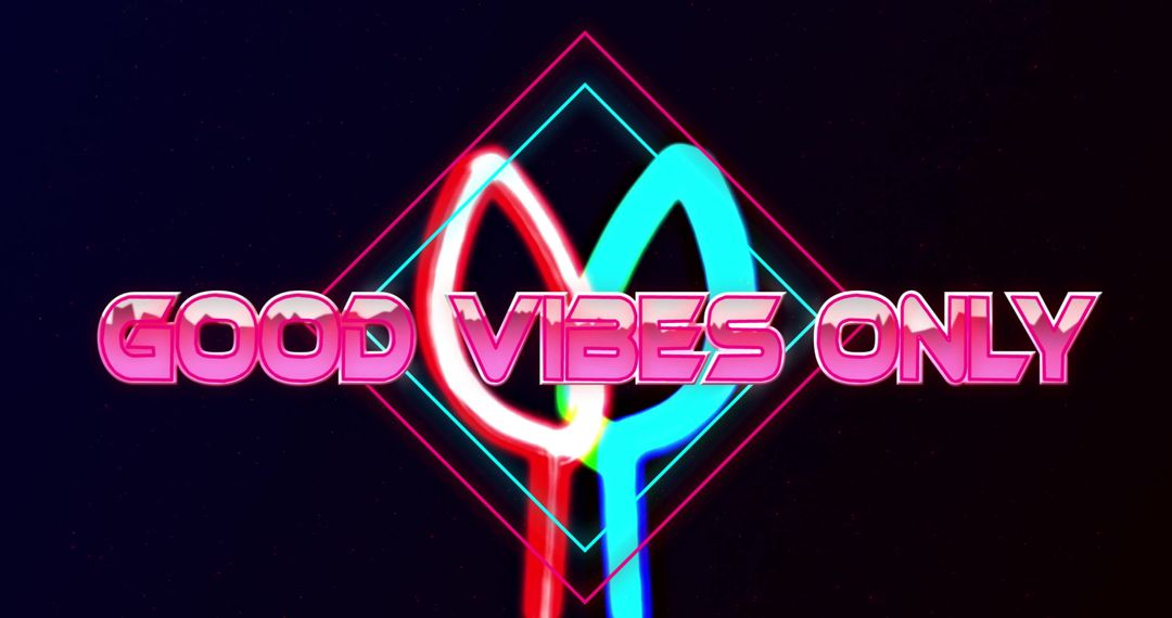 Good Vibes Only Neon Light Typography