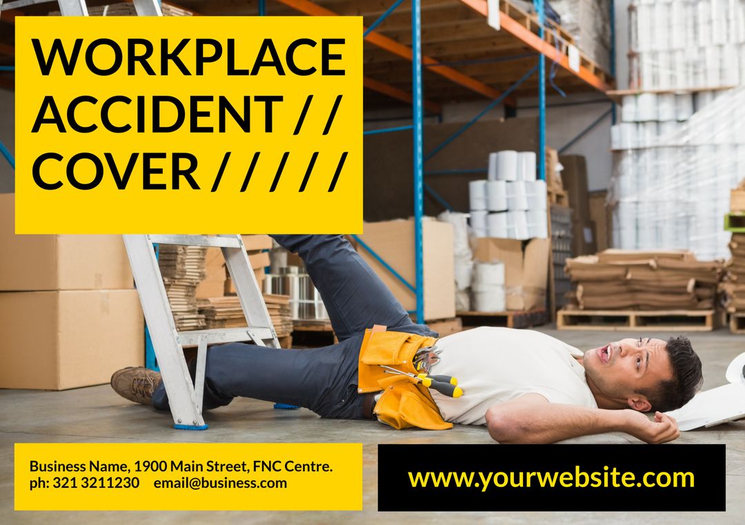 Injured Worker Lying on Warehouse Floor Points to Workplace Safety Issues - Download Free Stock Templates Pikwizard.com