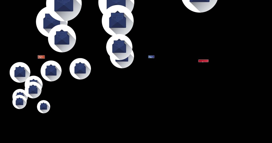 Digital Media Icons on Black Background Highlighting Social Connection