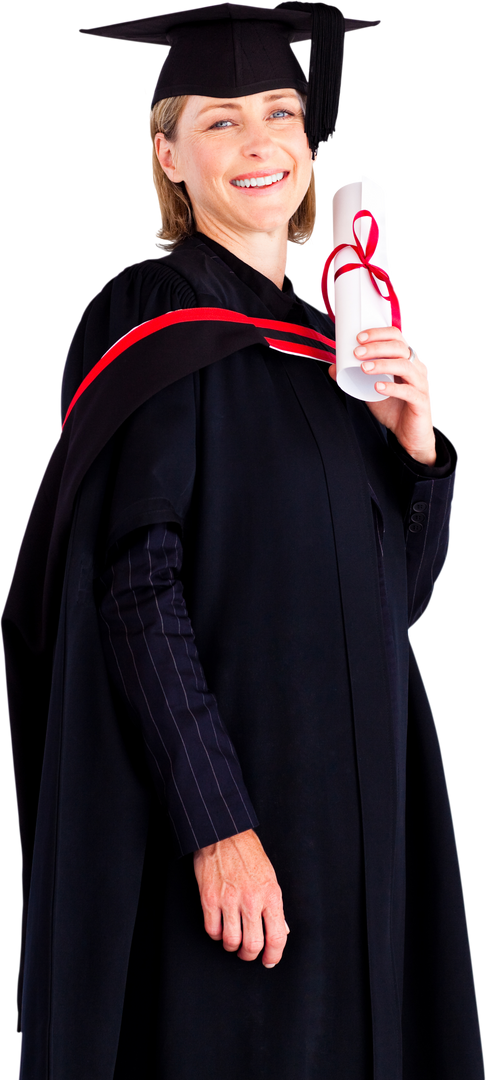 Confident Blonde Graduate Woman Holding Diploma Transparent Background - Download Free Stock Images Pikwizard.com