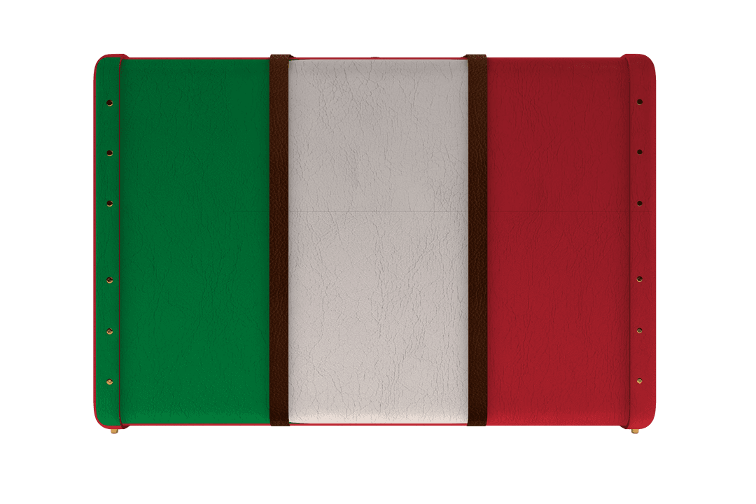 Italian Flag Suitcase with Transparent Background for Travel Themes