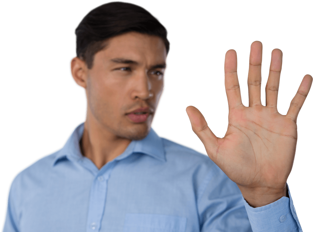 Businessman Using Transparent Interface with Gesture Control - Download Free Stock Images Pikwizard.com