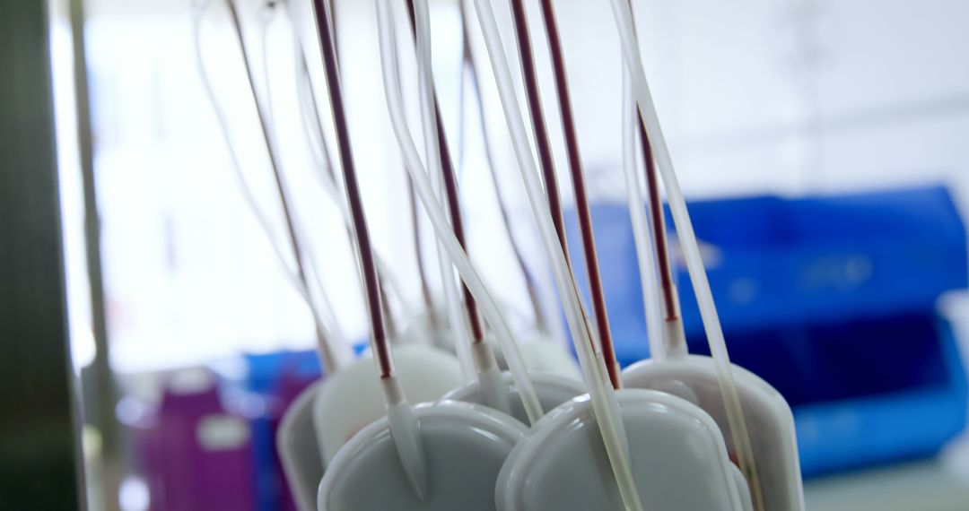 Blood Bags Hanging in Hospital Laboratory - Free Images, Stock Photos and Pictures on Pikwizard.com