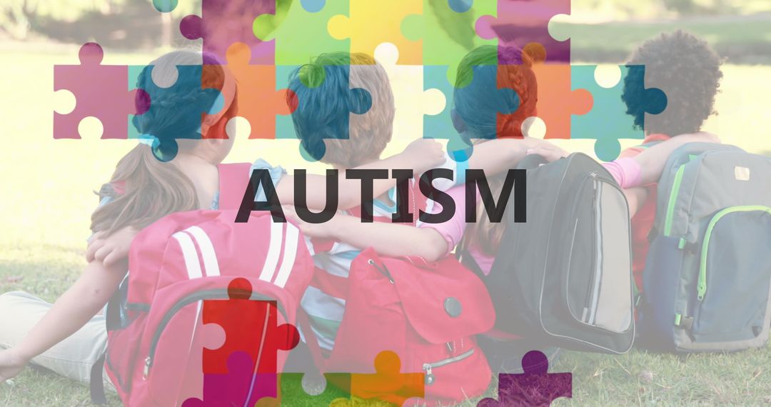 Autism Awareness Embracing Children with Puzzle Patterns