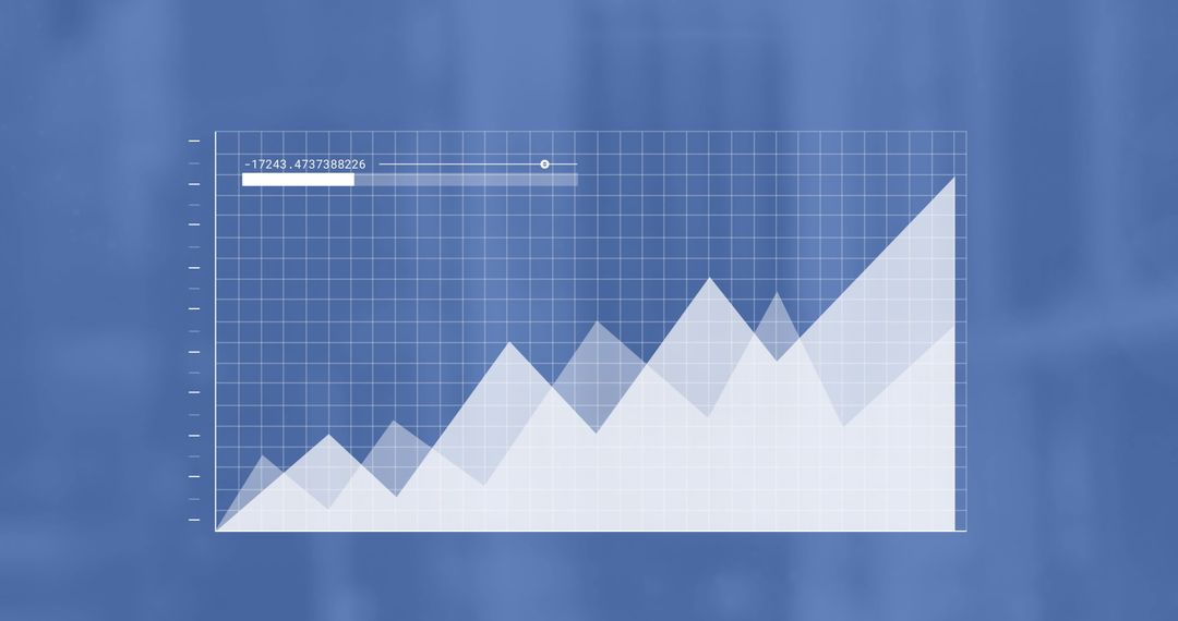 Rising Data Graph on Blue Background Depicting Business Success