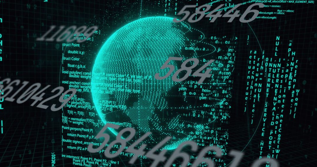 Global Digital Data Concept with Glowing Numbers