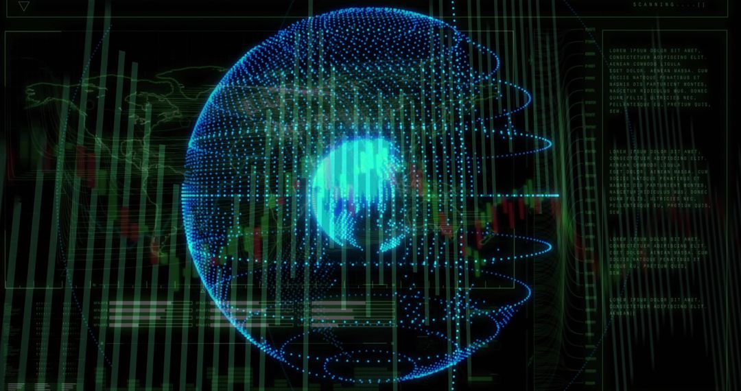 Futuristic Digital Globe in Cyber Financial Interface