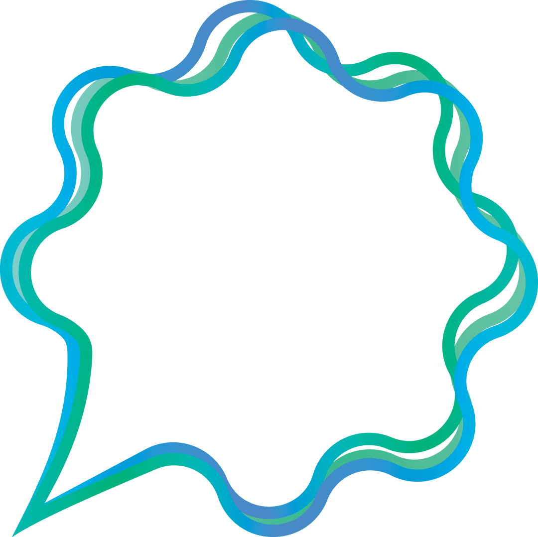 Colorful Wavy Text Bubble on Transparent Background