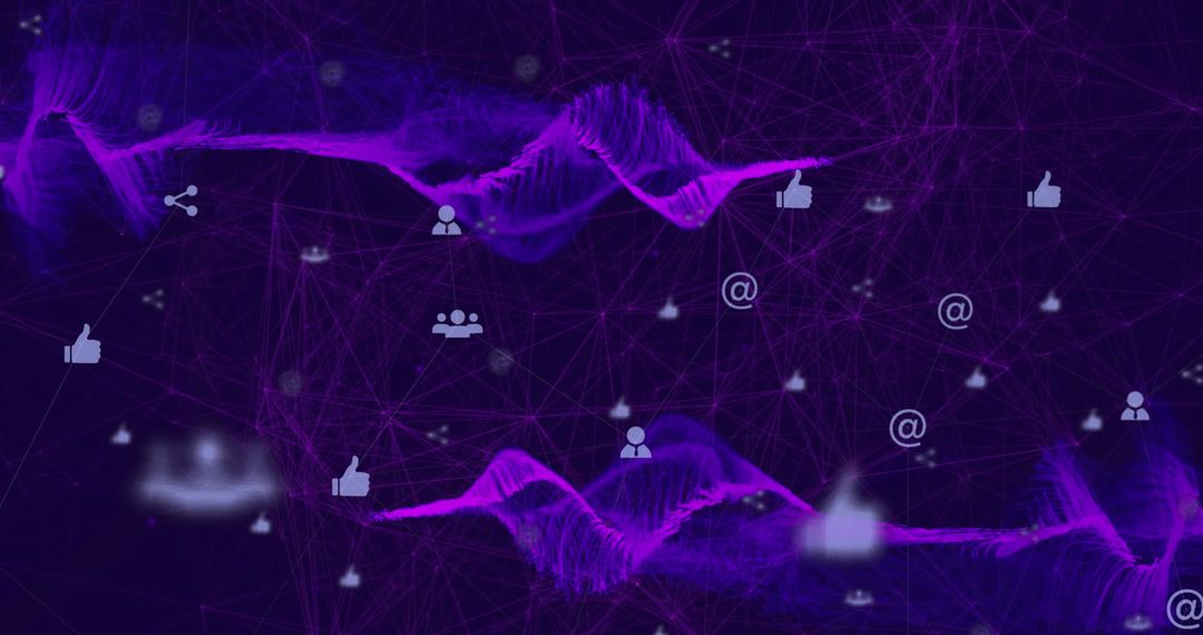 Purple Digital Social Network Web with Icons