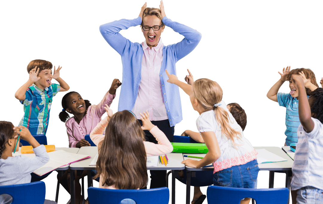 Transparent Cheerful Classroom Playful Activity with Kids