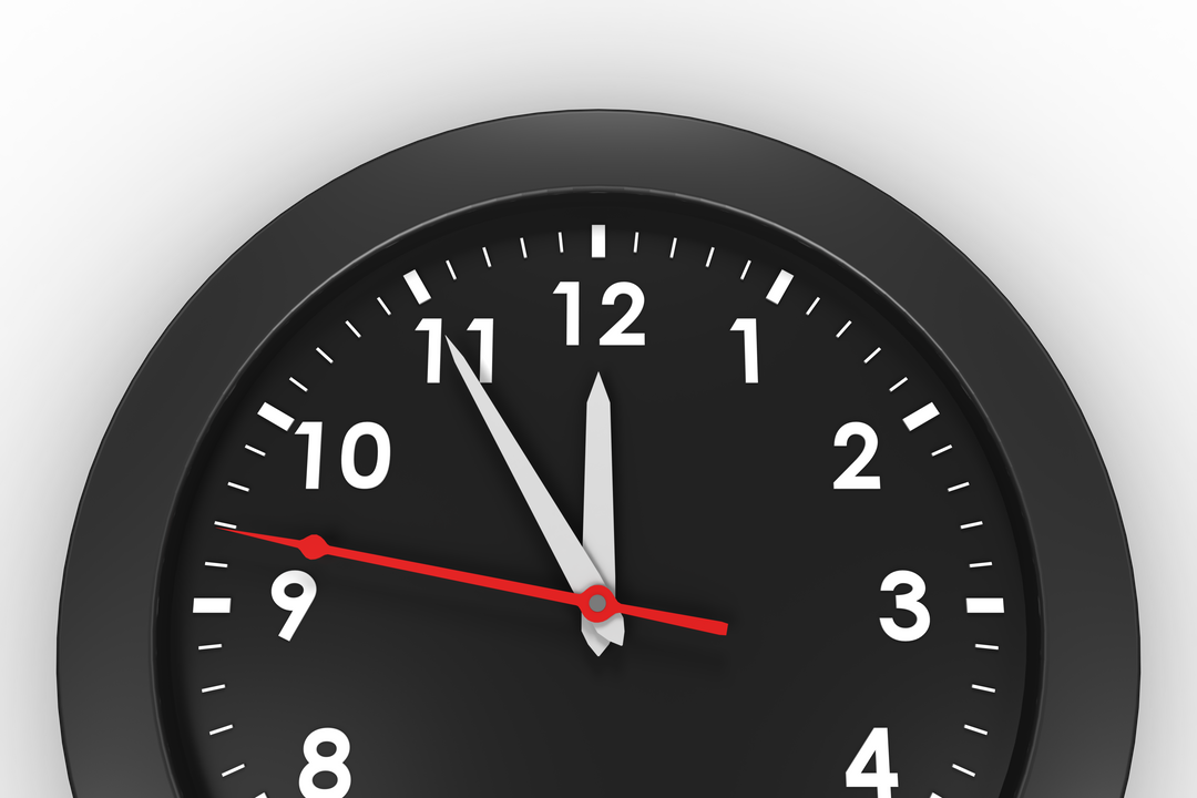 Transparent Black Clock Illustration on White Background - Download Free Stock Images Pikwizard.com