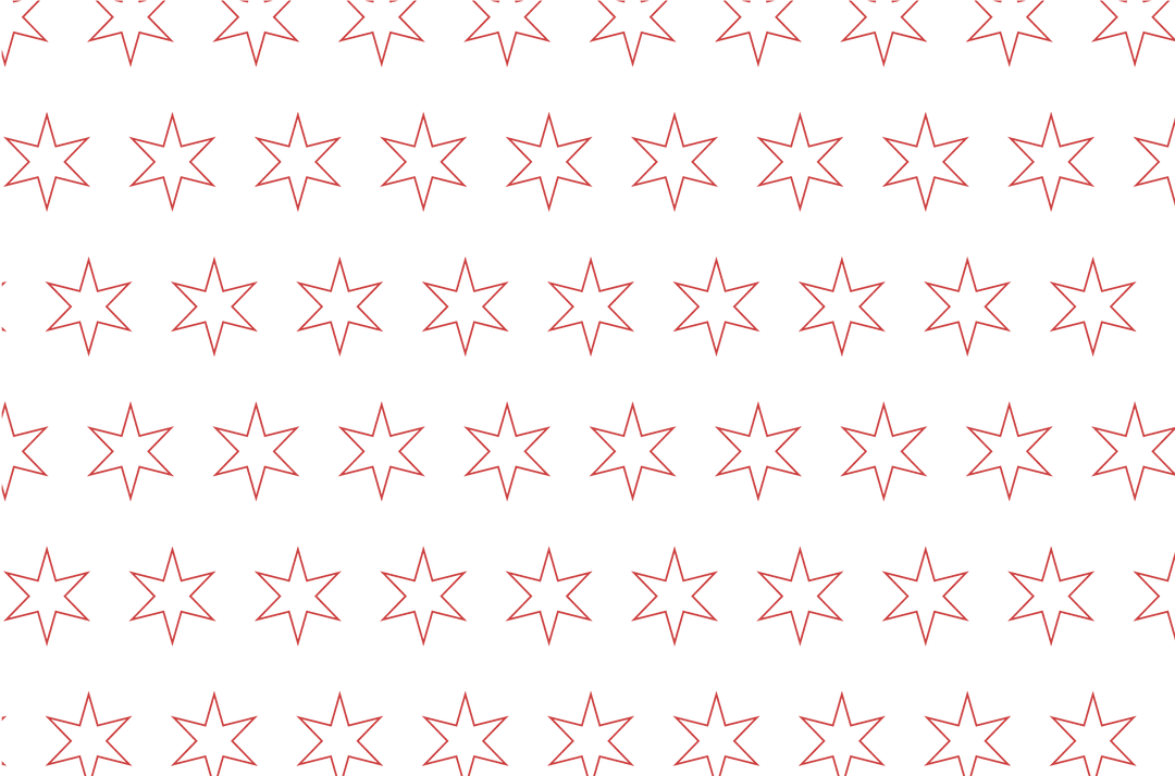 Repeating Red Stars Pattern on Transparent Background