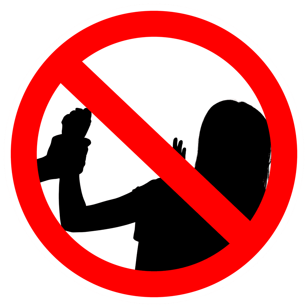 Stop Violence Sign on Transparent Background