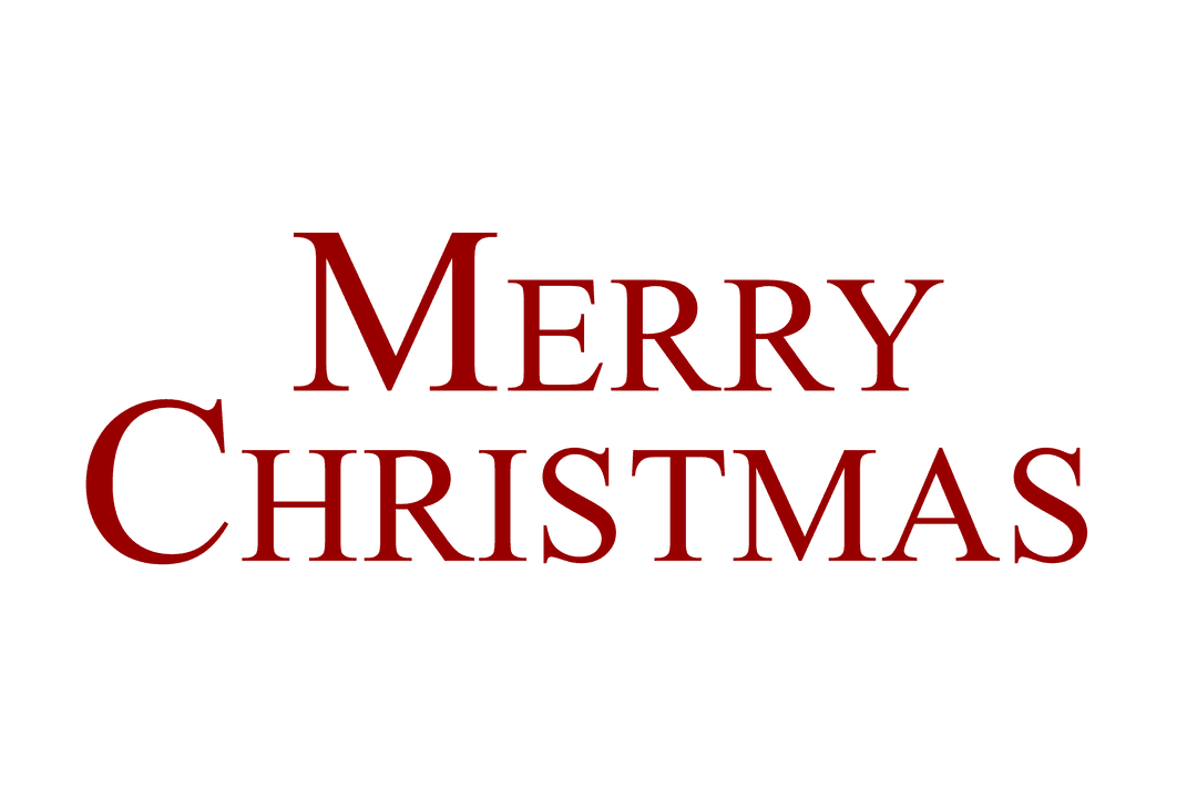 Christmas Text in Red on Transparent Background for Festive Design