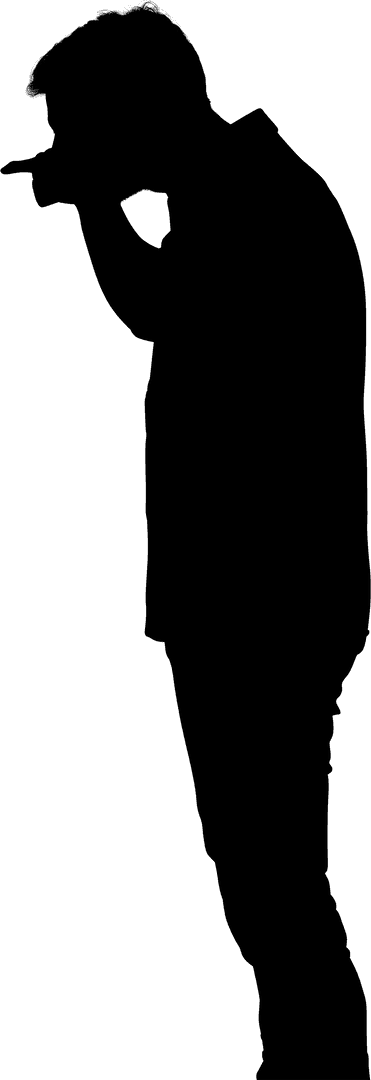 Transparent Silhouette of Man Pointing with Gesture