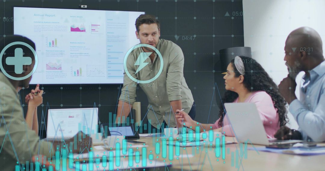 Business Strategies and Analytics Presentation in Corporate Meeting