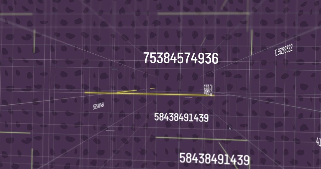 Futuristic data processing display with dynamic numbers
