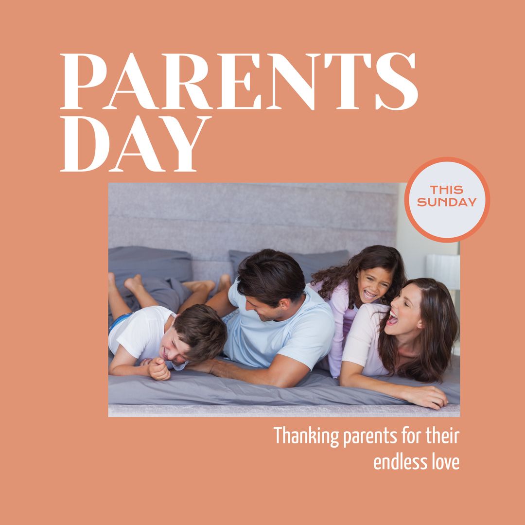 Happy Family Playing on Parents Day Greeting