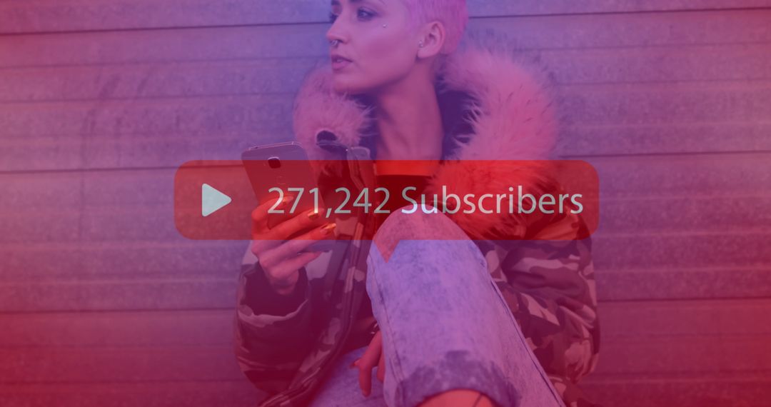 Social Media Success with Subscriber Count Over Tech-Savvy Woman