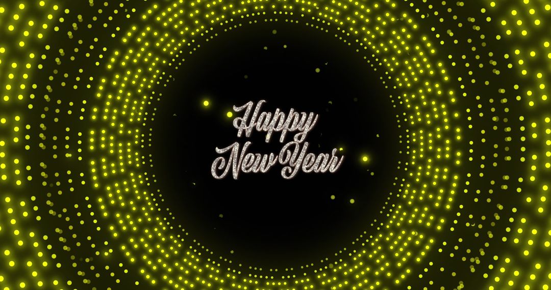 Glowing Festive Happy New Year Design with Dotted Circles