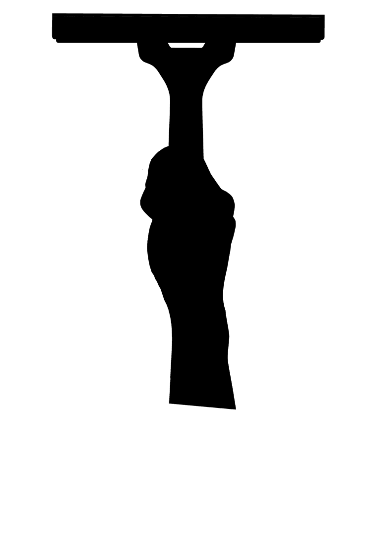 Transparent Silhouette of Hand Holding Squeegee