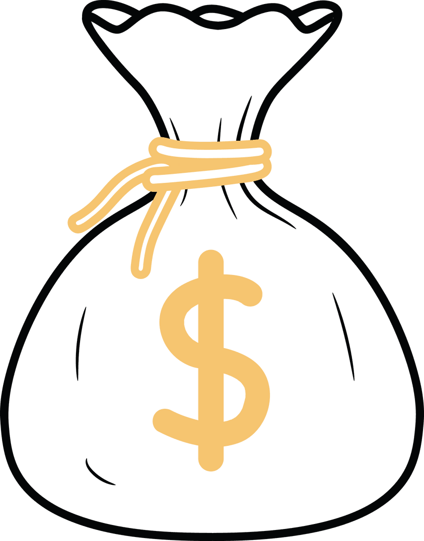 Sack with Dollar Symbol on Transparent Background Vector Illustration